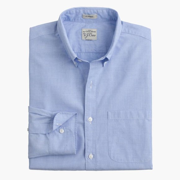 J Crew Classic Secret Wash Shirt-End On End Cotton